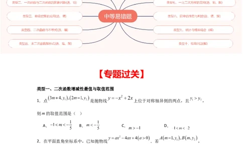 期末考前满分冲刺之中等易错题（学生版）(人教版九上）_人教版数学九年级上册_版本二_九年级数学上册（人教版）_基础中等题型过关专练-U343_2025版