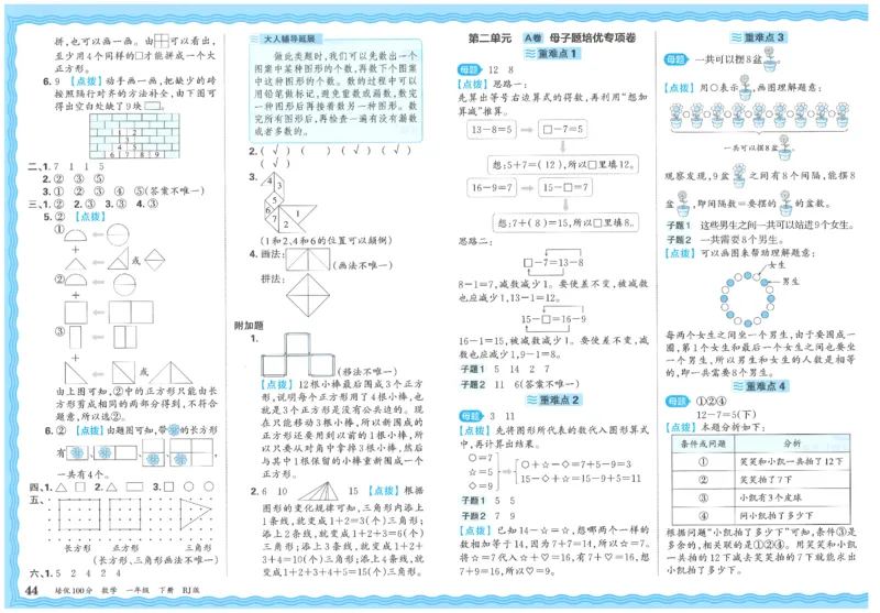 王朝霞培优100分数学人教1下_2026春小学教辅大合集_8-26春《王朝霞》系列_04.2026春WZX培Y100分数学语文人教1-6年级下册_数学《王朝霞培优100分》人教26春
