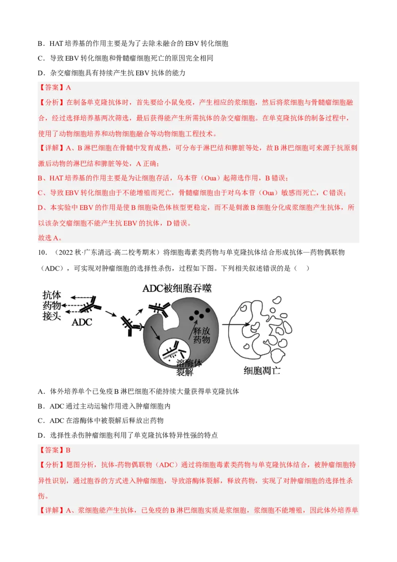 解密18细胞工程（分层训练)（解析版）_新高考复习资料_2023年新高考复习资料_二轮复习_高频考点解密2023年高考生物二轮复习讲义+分层训练（全国通用）288808838