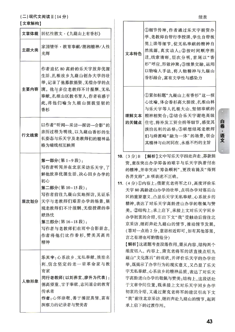黑白卷语文答案_中考押题2026《中考押题》系列（9科全套实时更新中）_万唯2026版初中《万唯黑白卷》7科全套（湖南）_黑白卷语文