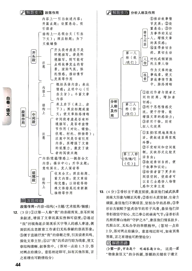 黑白卷语文答案_中考押题2026《中考押题》系列（9科全套实时更新中）_万唯2026版初中《万唯黑白卷》7科全套（湖南）_黑白卷语文