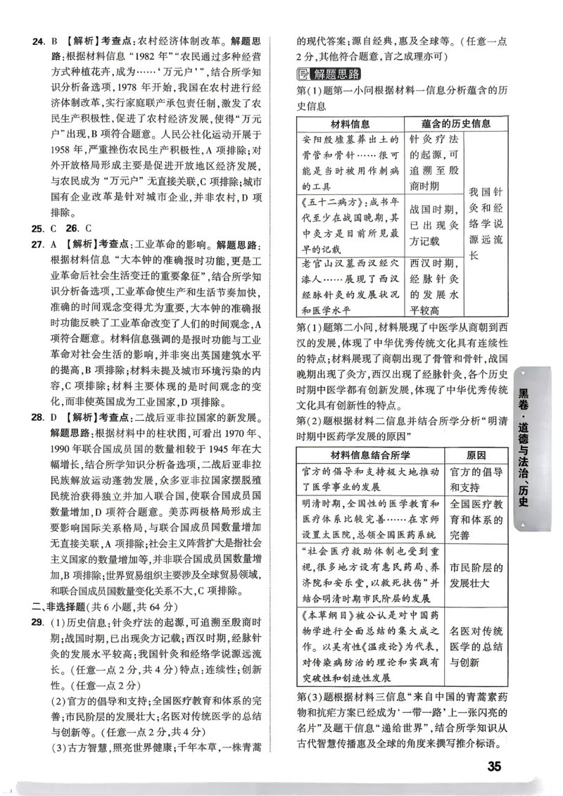 道法历史黑卷答案_中考押题2026《中考押题》系列（9科全套实时更新中）_万唯2026版初中《万唯黑白卷》7科全套（武汉）_政史