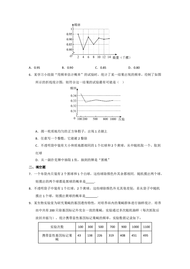第01讲概率的初步（知识解读+题型精讲+随堂检测）（学生版）_人教版数学九年级上册_版本二_九年级数学上册（人教版）_知识解读与题型专练-V14_2026版