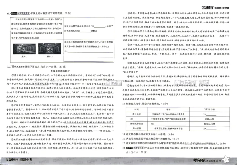 语文考向卷学习之星_中考押题2026《中考押题》系列（9科全套实时更新中）_领跑2026版中考《领跑考向卷》语数英物化（辽宁）_2026领跑中考考向卷语文
