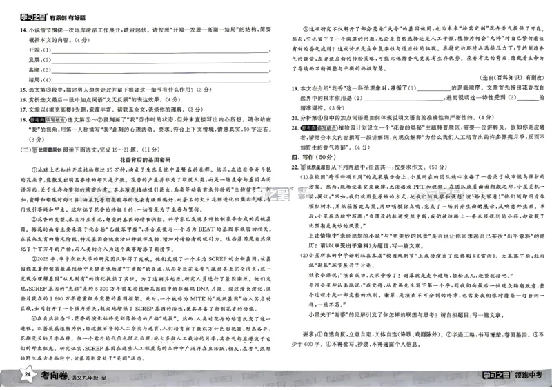 语文考向卷学习之星_中考押题2026《中考押题》系列（9科全套实时更新中）_领跑2026版中考《领跑考向卷》语数英物化（辽宁）_2026领跑中考考向卷语文
