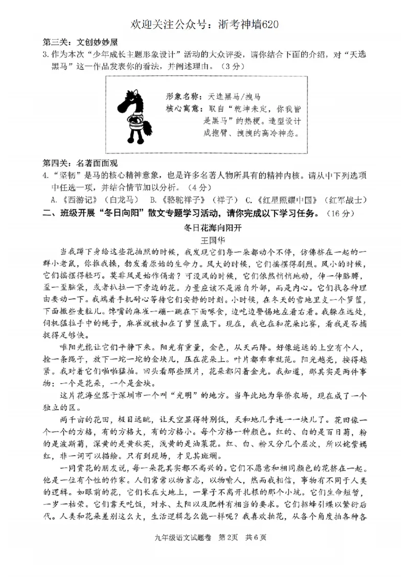 语文卷-2604丽水一模_中考押题2026《中考押题》系列（9科全套实时更新中）_浙江2026版中考《浙江一模二模》多地区全套（浙江）_2604丽水一模