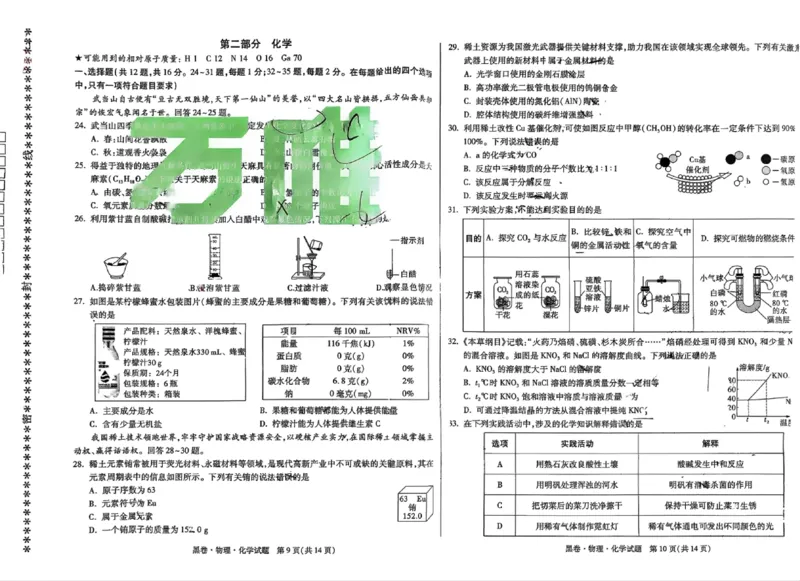 黑卷七科(已优化)_中考押题2026《中考押题》系列（9科全套实时更新中）_万唯2026版初中《万唯黑白卷》7科全套（湖北）