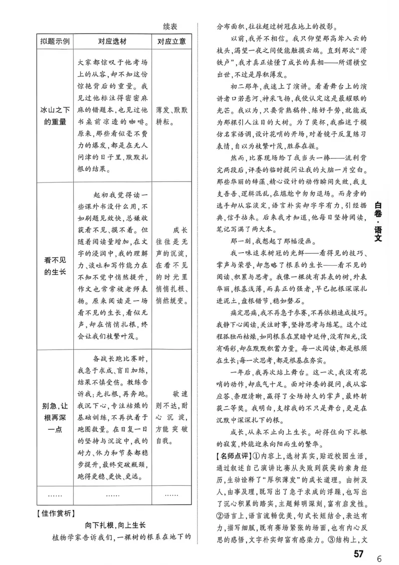 语文白卷答案_中考押题2026《中考押题》系列（9科全套实时更新中）_万唯2026版初中《万唯黑白卷》7科全套（重庆）_语文