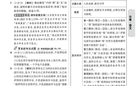 语文白卷答案_中考押题2026《中考押题》系列（9科全套实时更新中）_万唯2026版初中《万唯黑白卷》7科全套（重庆）_语文
