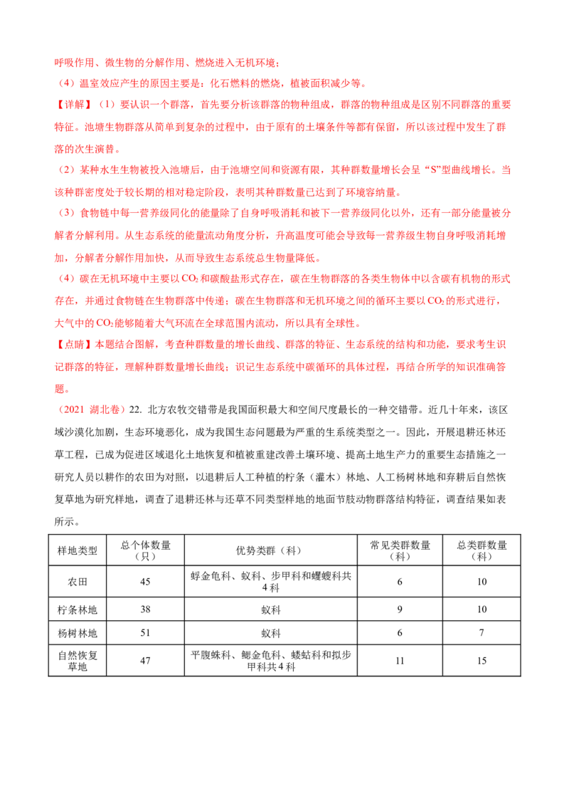 解密15种群与群落（讲义)（教师版）_新高考复习资料_2023年新高考复习资料_二轮复习_高频考点解密2023年高考生物二轮复习讲义+分层训练（全国通用）288808838