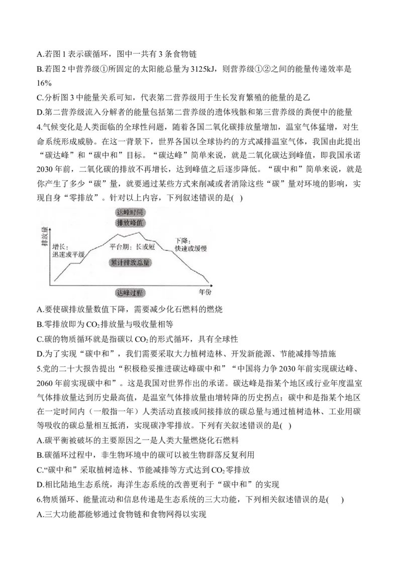 （21）生态系统与环境保护&mdash;&mdash;2025届高考生物二轮复习易错重难提升学案（含解析）_2025年新高考资料_二轮复习_2025届高考生物二轮复习易错重难提升（含解析）