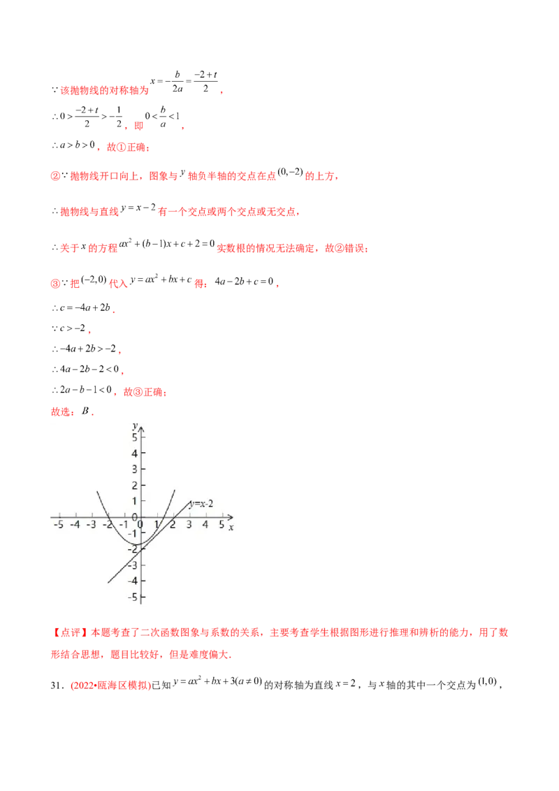 章节测试第22章二次函数（A卷&middot;知识通关练）（教师版）_人教版数学九年级上册_版本二_九年级数学上册（人教版）_专项复习_讲义