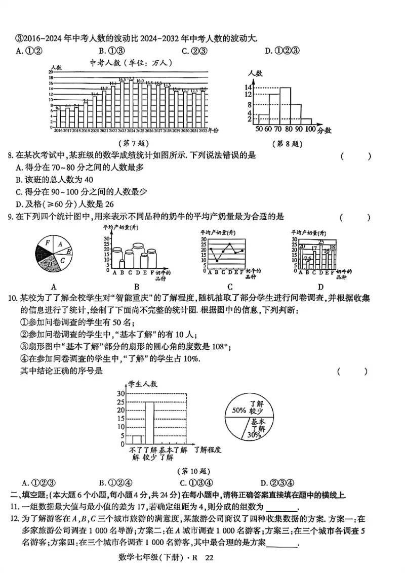 高分突破-数学-7下-达标检测卷_2026中考押题卷合集_2026新中考中考全科资料_2026春初中数学七年级下册《高分突破》含答案（人教版）(1)