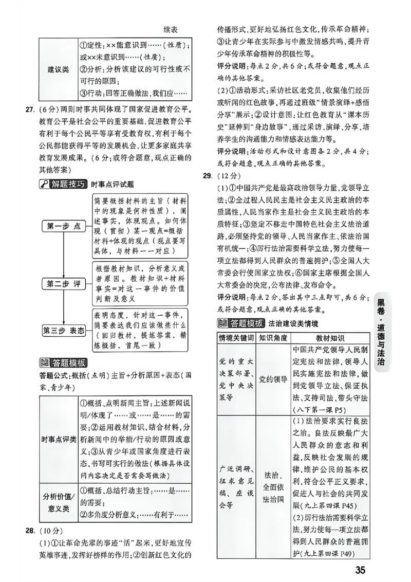 道法黑卷答案_中考押题2026《中考押题》系列（9科全套实时更新中）_万唯2026版初中《万唯黑白卷》7科全套（福建）_万维道法