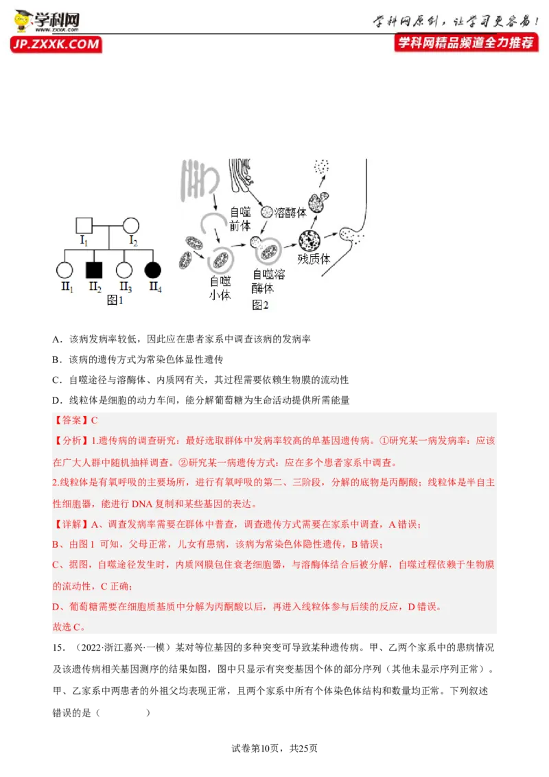解密09生物的变异（分层训练)（解析版）_新高考复习资料_2023年新高考复习资料_二轮复习_高频考点解密2023年高考生物二轮复习讲义+分层训练（全国通用）288808838