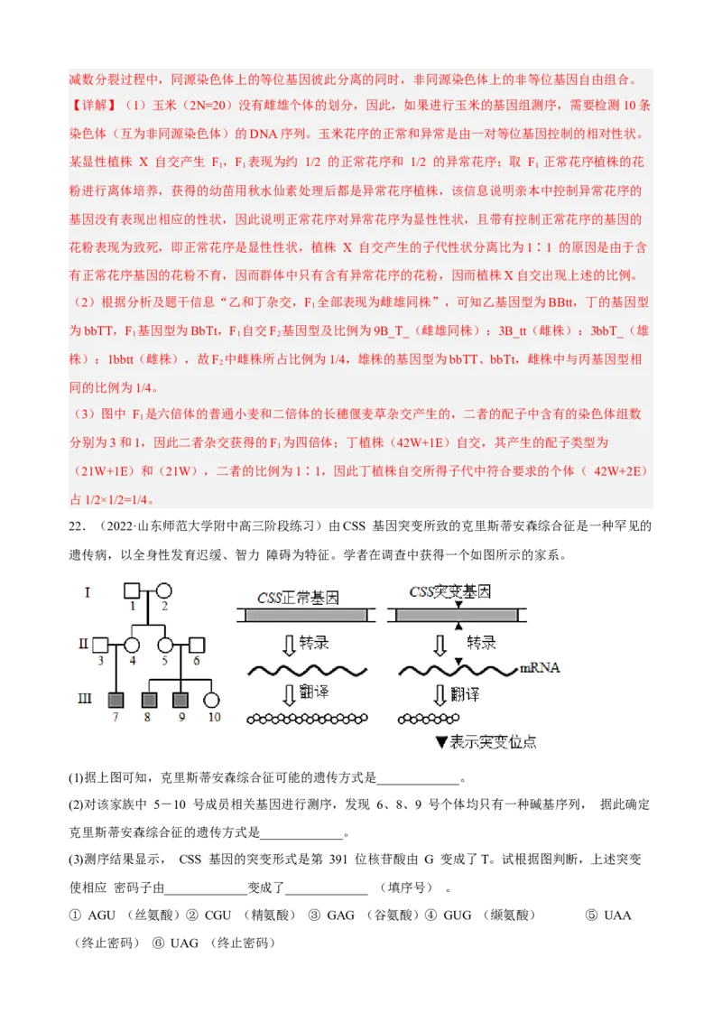 解密09生物的变异（分层训练)（解析版）_新高考复习资料_2023年新高考复习资料_二轮复习_高频考点解密2023年高考生物二轮复习讲义+分层训练（全国通用）288808838