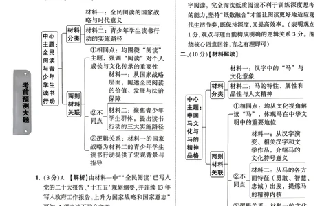 语文考前预测大题答案_中考押题2026《中考押题》系列（9科全套实时更新中）_万唯2026版初中《万唯黑白卷》7科全套（武汉）_语文