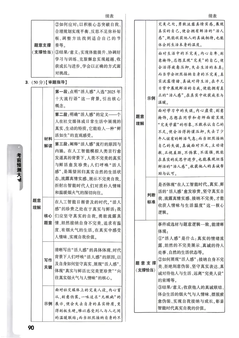 语文考前预测大题答案_中考押题2026《中考押题》系列（9科全套实时更新中）_万唯2026版初中《万唯黑白卷》7科全套（武汉）_语文