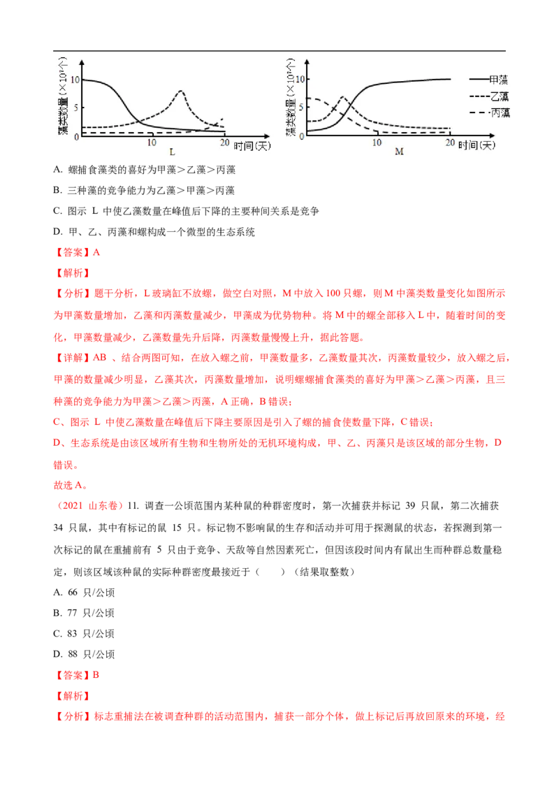 解密15种群与群落（讲义)（教师版）_通用版（老高考）复习资料_2023年复习资料_二轮复习_高频考点解密2023年高考生物二轮复习讲义+分层训练（全国通用）