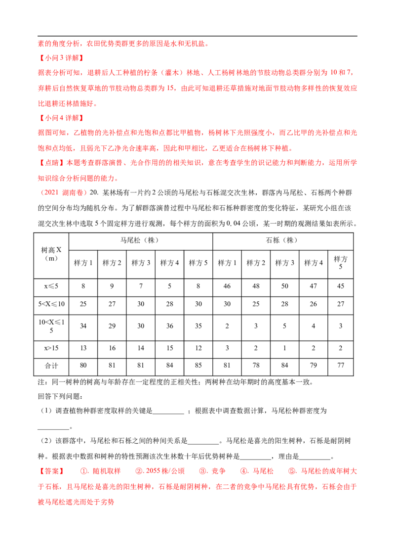 解密15种群与群落（讲义)（教师版）_通用版（老高考）复习资料_2023年复习资料_二轮复习_高频考点解密2023年高考生物二轮复习讲义+分层训练（全国通用）