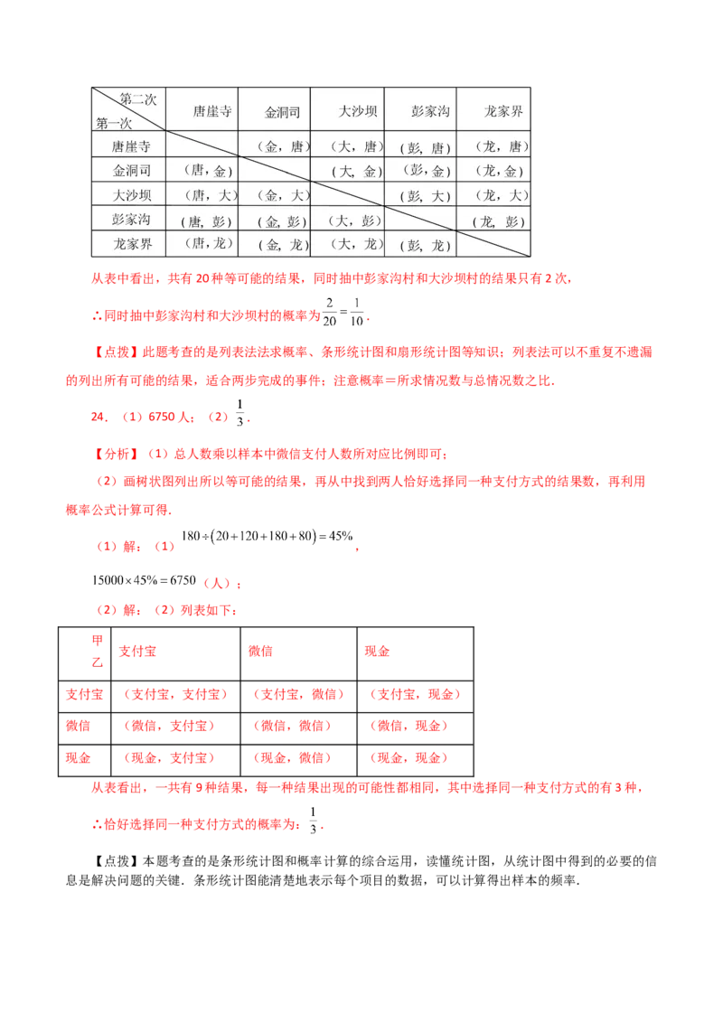 第25章概率初步（单元测试&middot;基础卷）-（人教版）_人教版数学九年级上册_版本二_九年级数学上册（人教版）_专题突破练习-V4_2024版