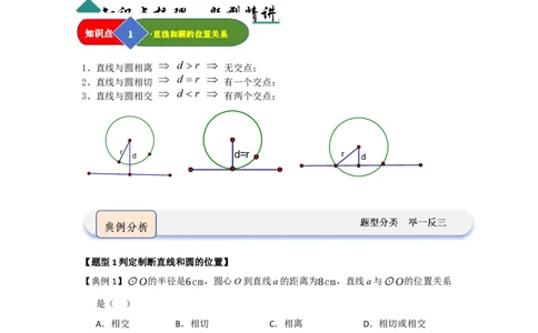 第05直线和圆的位置关系（知识解读题型精讲随堂检测）（教师版）_人教版数学九年级上册_版本二_九年级数学上册（人教版）_知识解读与题型专练-V14_2026版