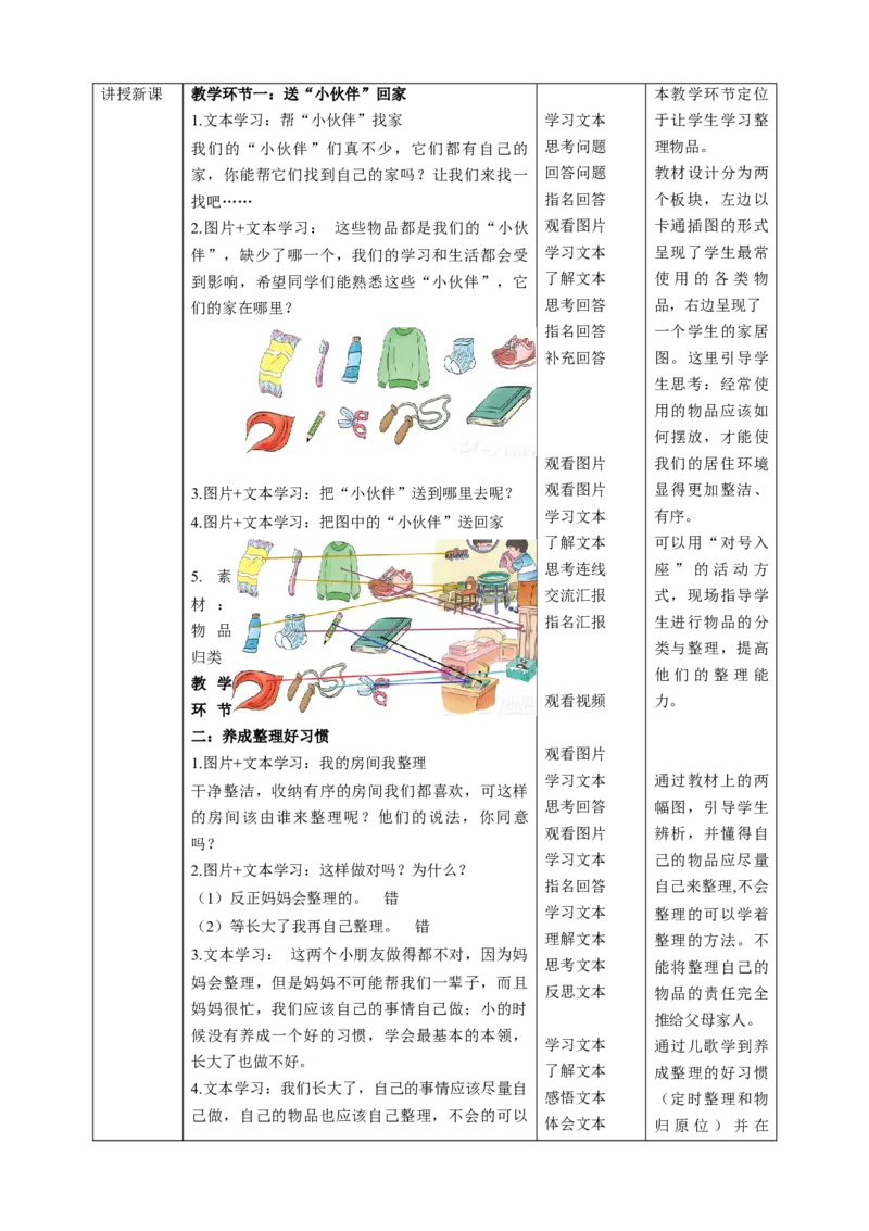 第11课《让我自己来整理》第二课时（教学设计）-（统编版）_26新一年级道法下册（统编版）_老课标资料_2、教学教案部编一下道法_教案(配套有动画推荐)