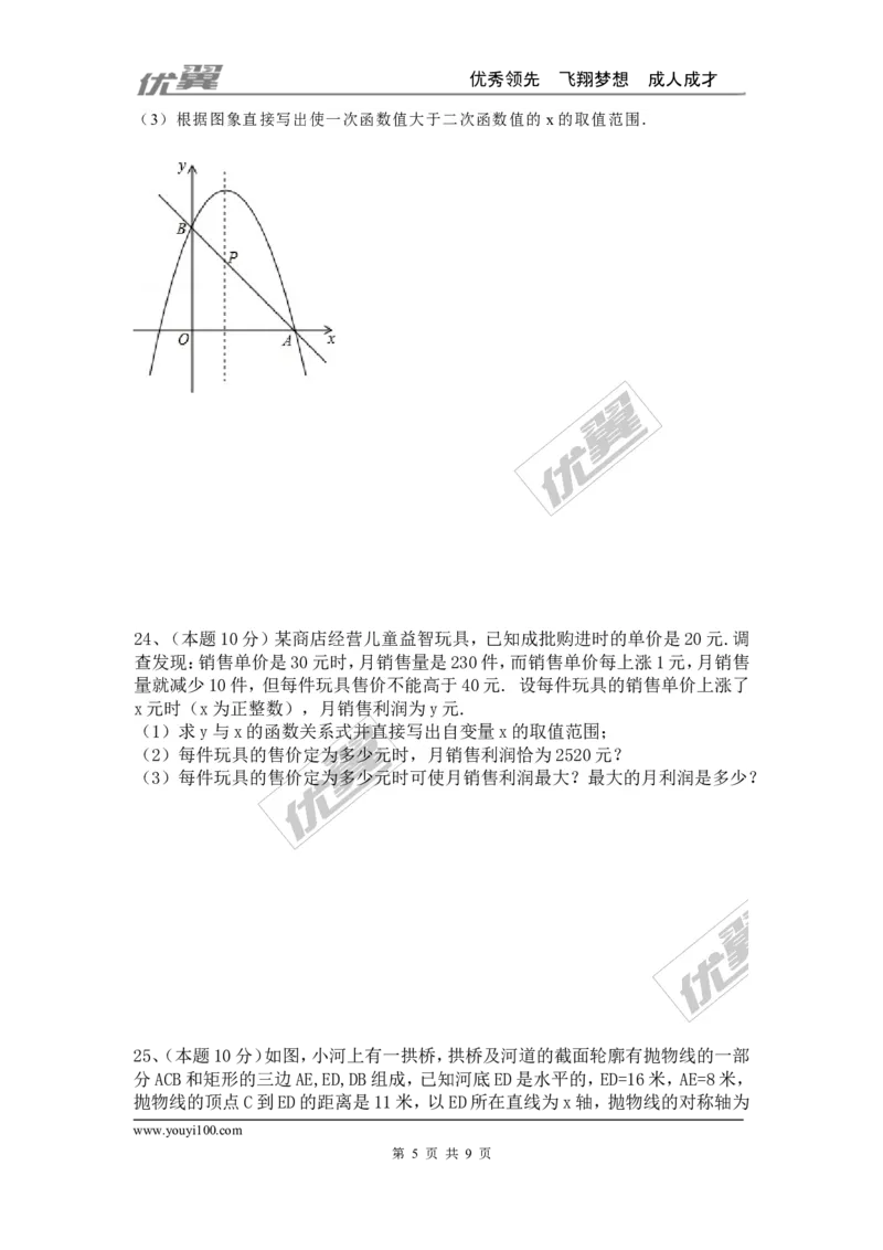 第22章二次函数检测题_人教版数学九年级上册_版本一_人教版数学九年级上册（RJ）--4单元测试卷_人教版数学九年级上册（RJ）--4单元测试卷_章检测题