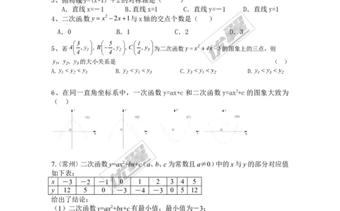 第22章二次函数检测题_人教版数学九年级上册_版本一_人教版数学九年级上册（RJ）--4单元测试卷_人教版数学九年级上册（RJ）--4单元测试卷_章检测题