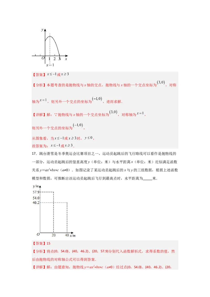 第22章二次函数过关测试卷（教师版）_人教版数学九年级上册_版本二_九年级数学上册（人教版）_知识解读与题型专练-V14_2025版