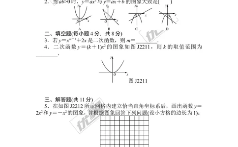 第22章《二次函数》基础练习(5套)_人教版数学九年级上册_版本一_人教版数学九年级上册（RJ）--4单元测试卷_人教版数学九年级上册（RJ）--4单元测试卷_章复习资料