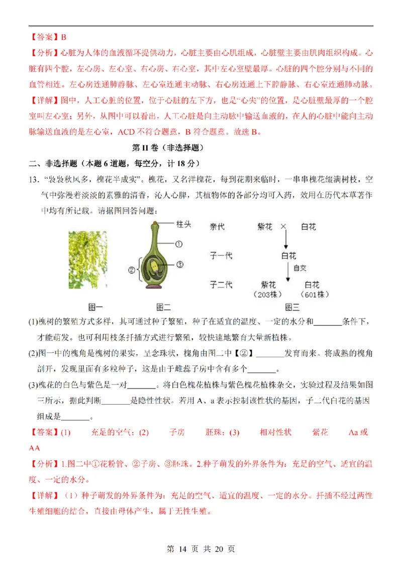 2025中考(会考)生物考前押题卷（辽宁卷）_幼小初教辅资料_中考_2025中考各科押题卷+模拟卷（含全国）