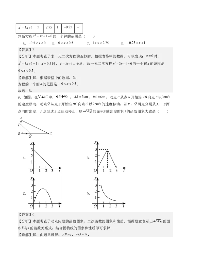 第二十二章二次函数单元测试（人教版）（教师版）_人教版数学九年级上册_版本二_九年级数学上册（人教版）_基础中等题型过关专练-U343_2025版