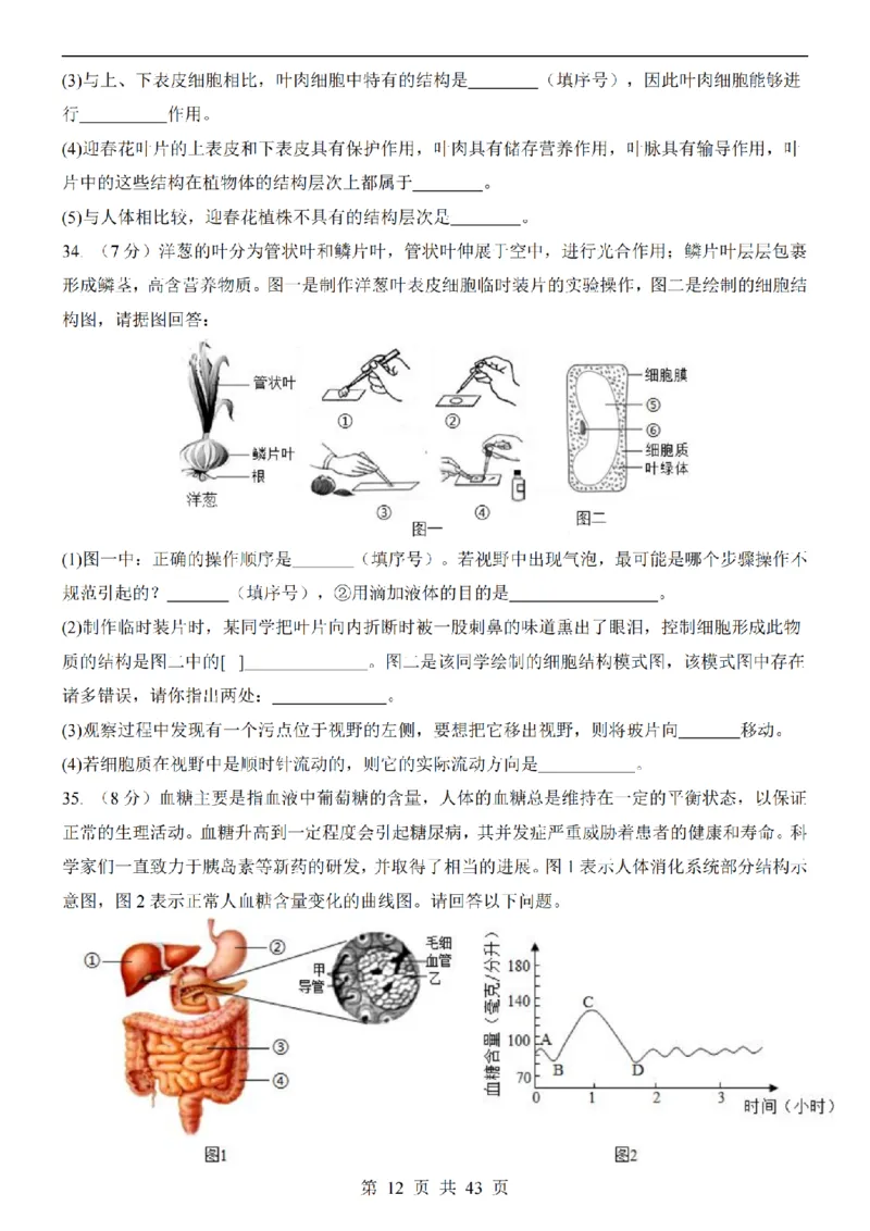 2025中考(会考)生物考前押题卷（青岛卷）_幼小初教辅资料_中考_2025中考各科押题卷+模拟卷（含全国）