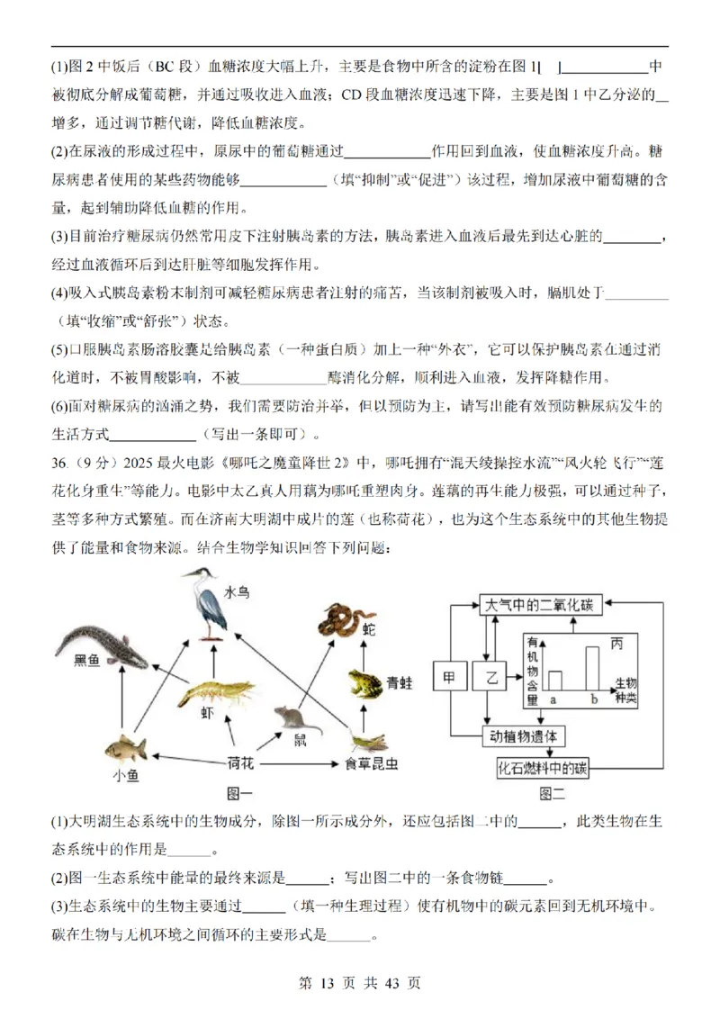 2025中考(会考)生物考前押题卷（青岛卷）_幼小初教辅资料_中考_2025中考各科押题卷+模拟卷（含全国）