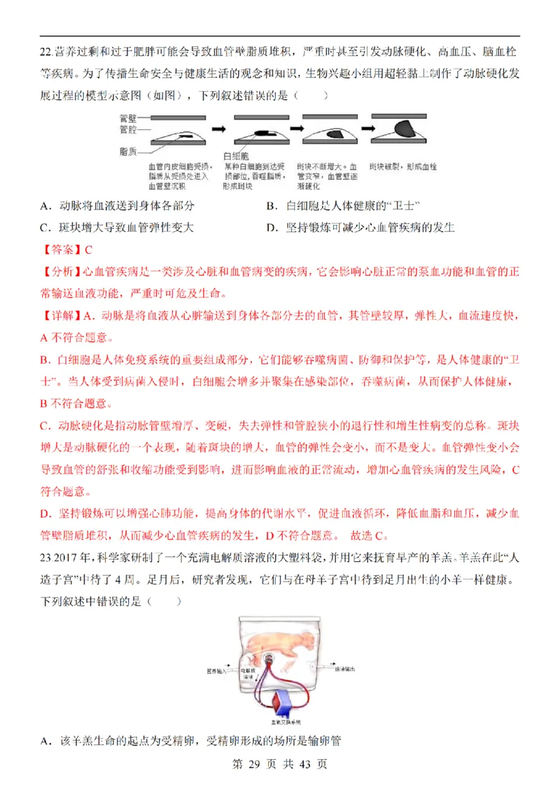 2025中考(会考)生物考前押题卷（青岛卷）_幼小初教辅资料_中考_2025中考各科押题卷+模拟卷（含全国）
