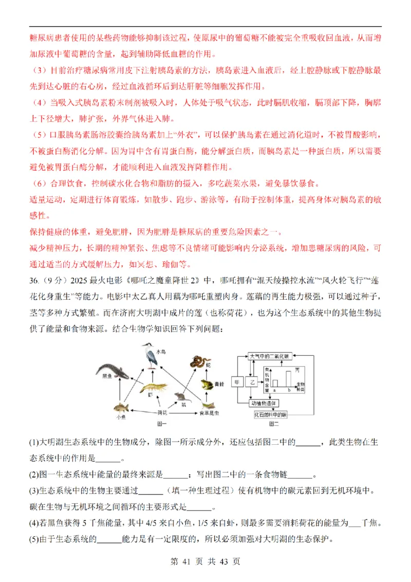 2025中考(会考)生物考前押题卷（青岛卷）_幼小初教辅资料_中考_2025中考各科押题卷+模拟卷（含全国）