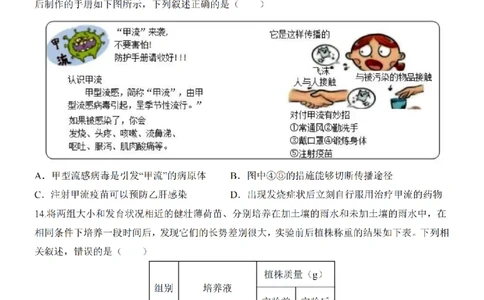 2025中考(会考)生物考前押题卷（青岛卷）_幼小初教辅资料_中考_2025中考各科押题卷+模拟卷（含全国）