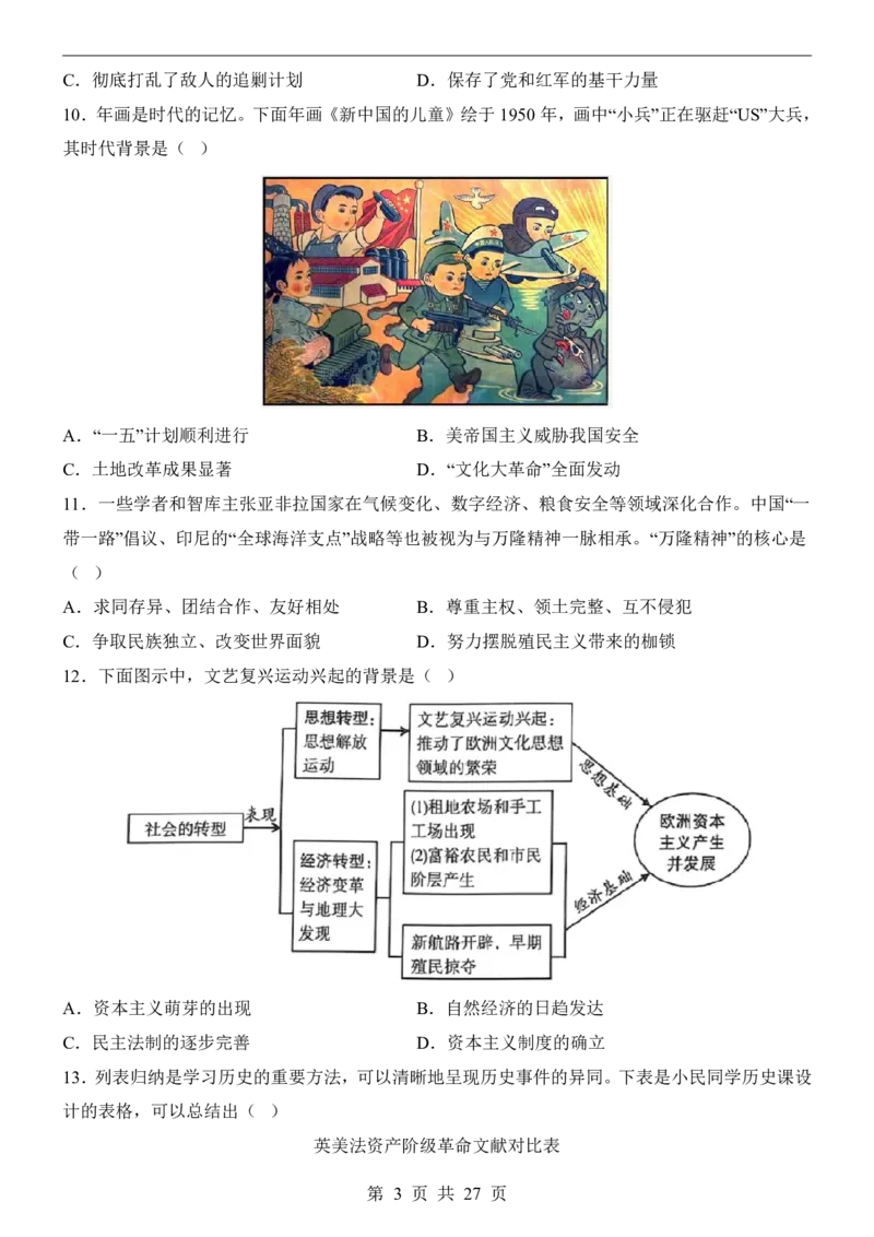 2025中考历史押题预测卷（山西卷）_幼小初教辅资料_中考_2025中考各科押题卷+模拟卷（含全国）