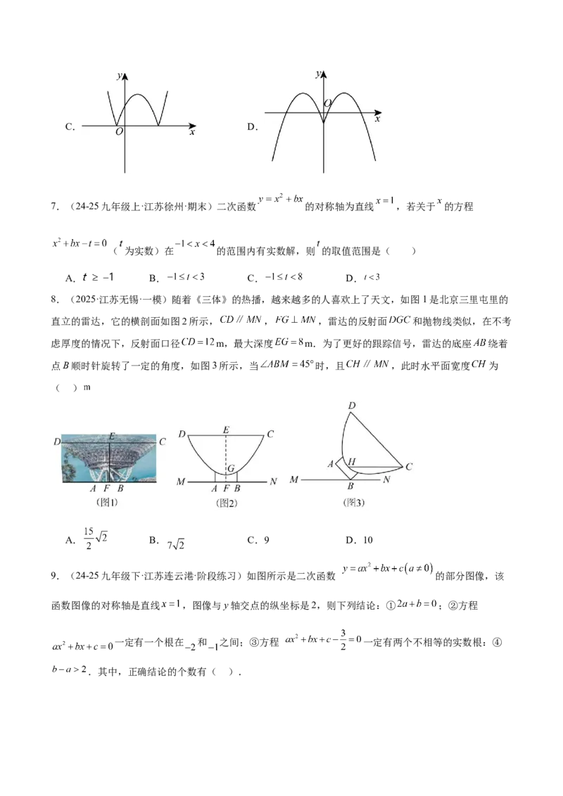 第二十二章二次函数重难点检测卷（压轴卷）（学生版）_人教版数学九年级上册_版本二_九年级数学上册（人教版）_重难点专题提升-V7_2026版