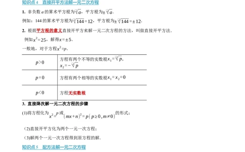 第二十一章一元二次方程（举一反三讲义）数学人教版九年级上册（学生版）_人教版数学九年级上册_版本二_九年级数学上册（人教版）_母题专项-U66_2026版