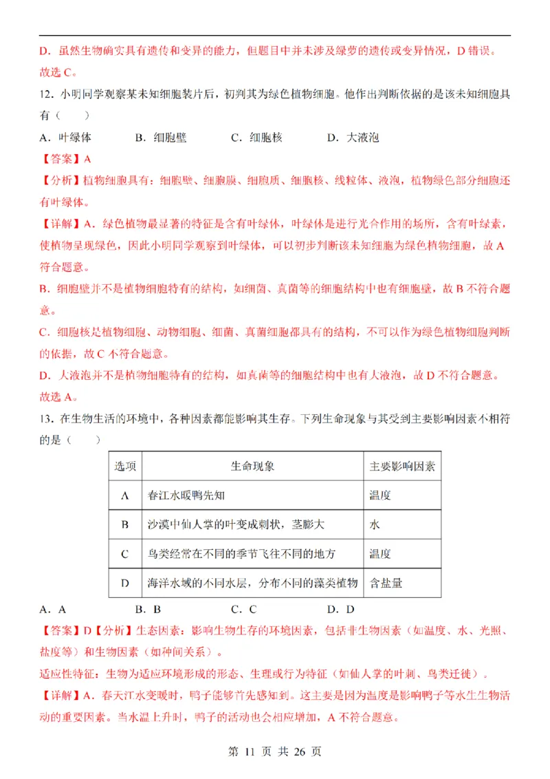 2025中考(会考)生物考前押题卷（南京卷）_幼小初教辅资料_中考_2025中考各科押题卷+模拟卷（含全国）