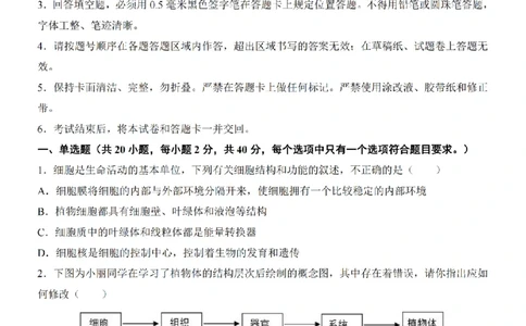 2025中考(会考)生物考前押题卷（武汉卷）_幼小初教辅资料_中考_2025中考各科押题卷+模拟卷（含全国）