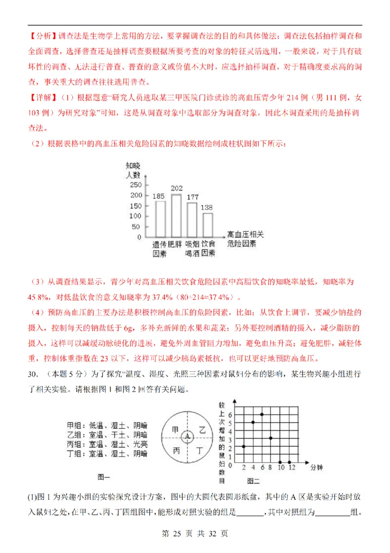 2025中考(会考)生物考前押题卷（长沙卷）_幼小初教辅资料_中考_2025中考各科押题卷+模拟卷（含全国）