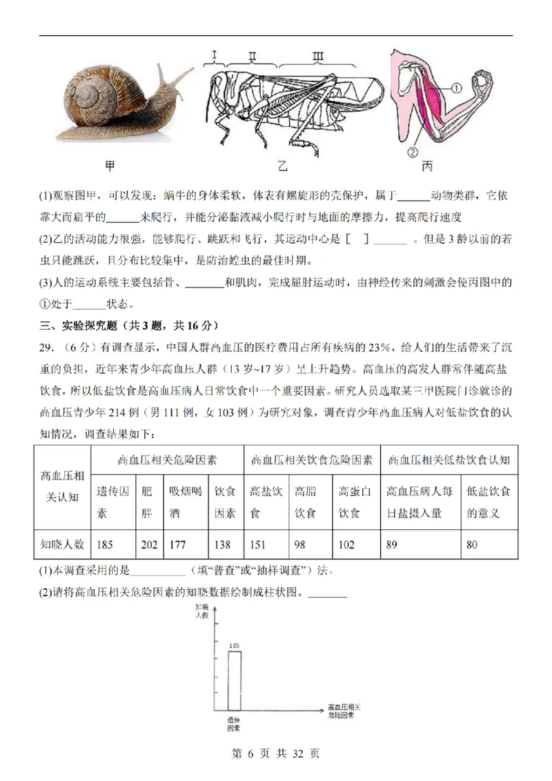 2025中考(会考)生物考前押题卷（长沙卷）_幼小初教辅资料_中考_2025中考各科押题卷+模拟卷（含全国）