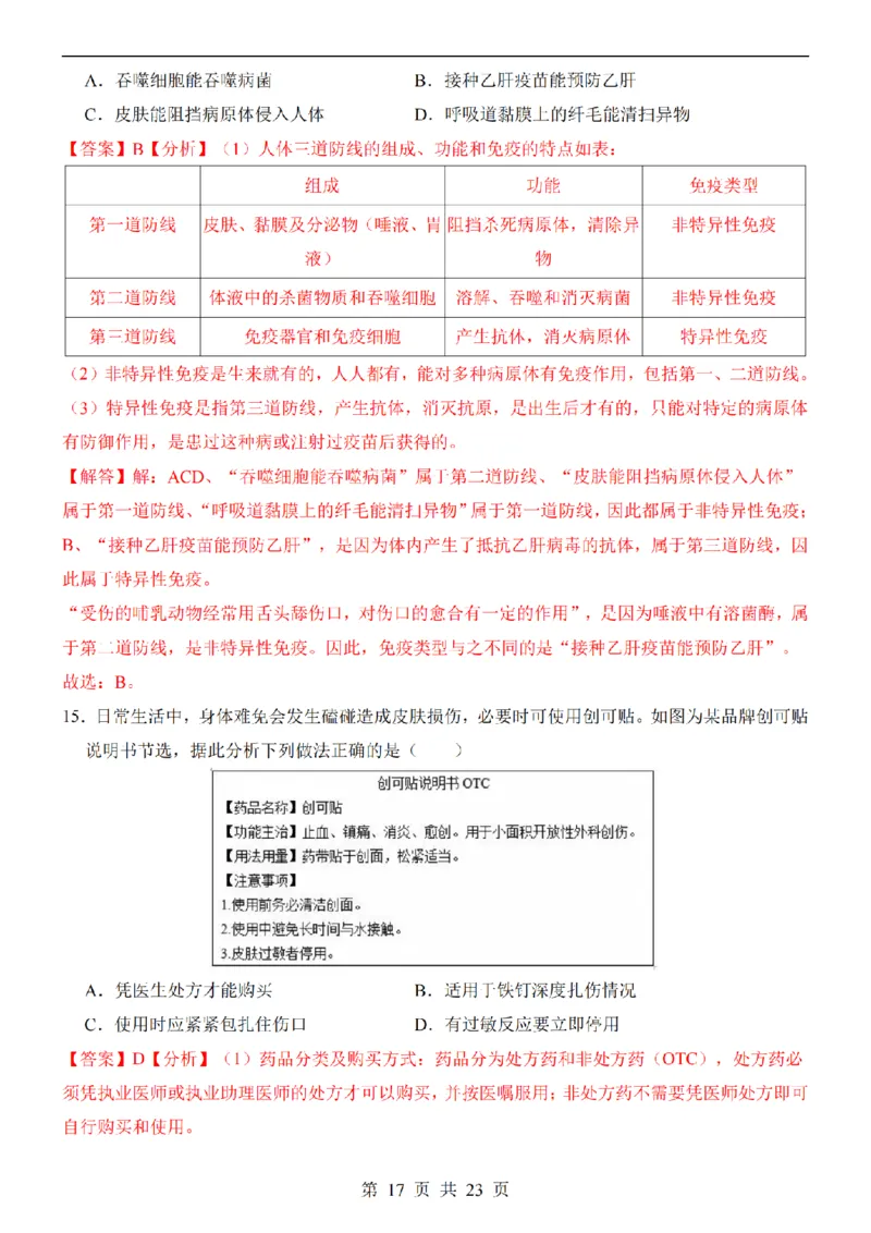 2025中考(会考)生物考前押题卷（山西卷）_幼小初教辅资料_中考_2025中考各科押题卷+模拟卷（含全国）