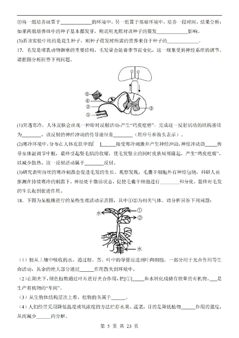 2025中考(会考)生物考前押题卷（广西卷）_幼小初教辅资料_中考_2025中考各科押题卷+模拟卷（含全国）