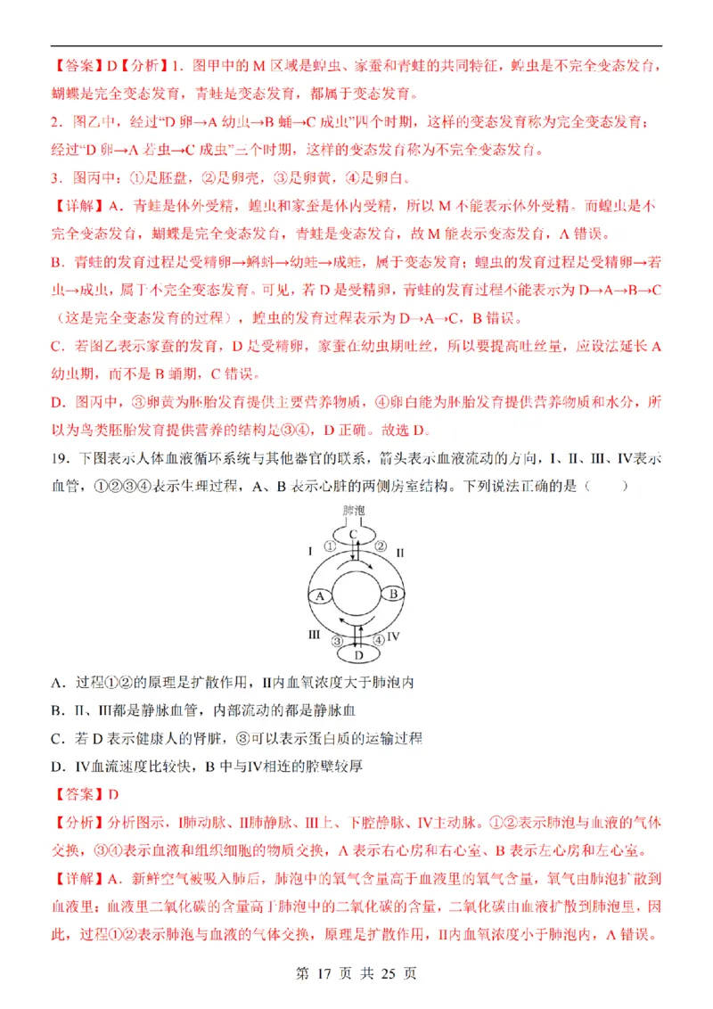 2025中考(会考)生物考前押题卷（重庆卷）_幼小初教辅资料_中考_2025中考各科押题卷+模拟卷（含全国）