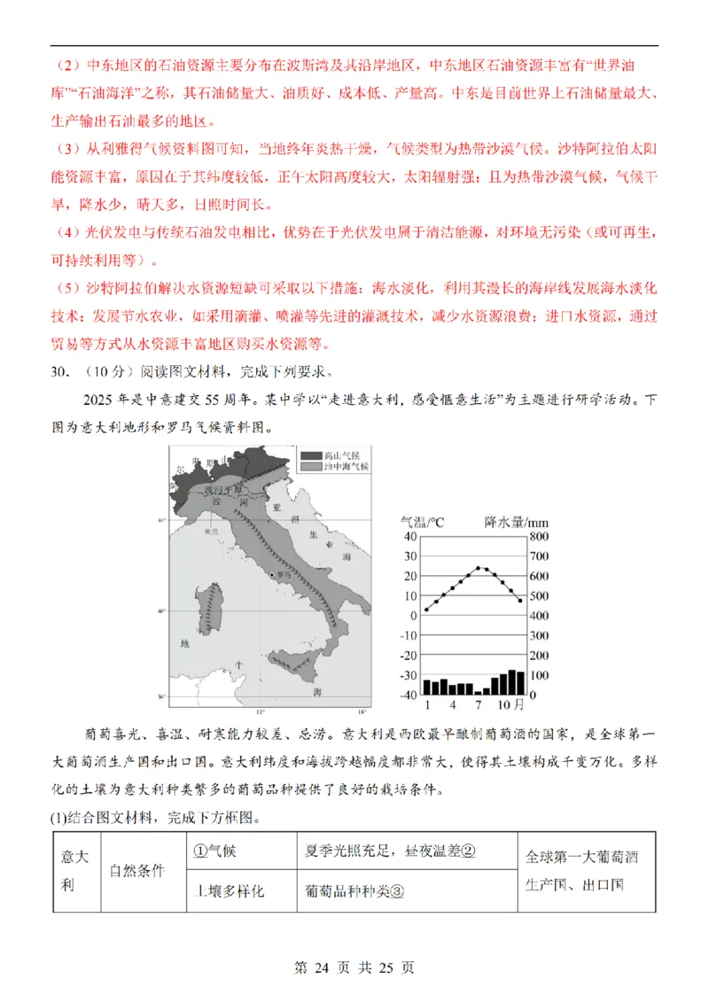 2025中考(会考)地理考前押题卷（湖南卷）_幼小初教辅资料_中考_2025中考各科押题卷+模拟卷（含全国）