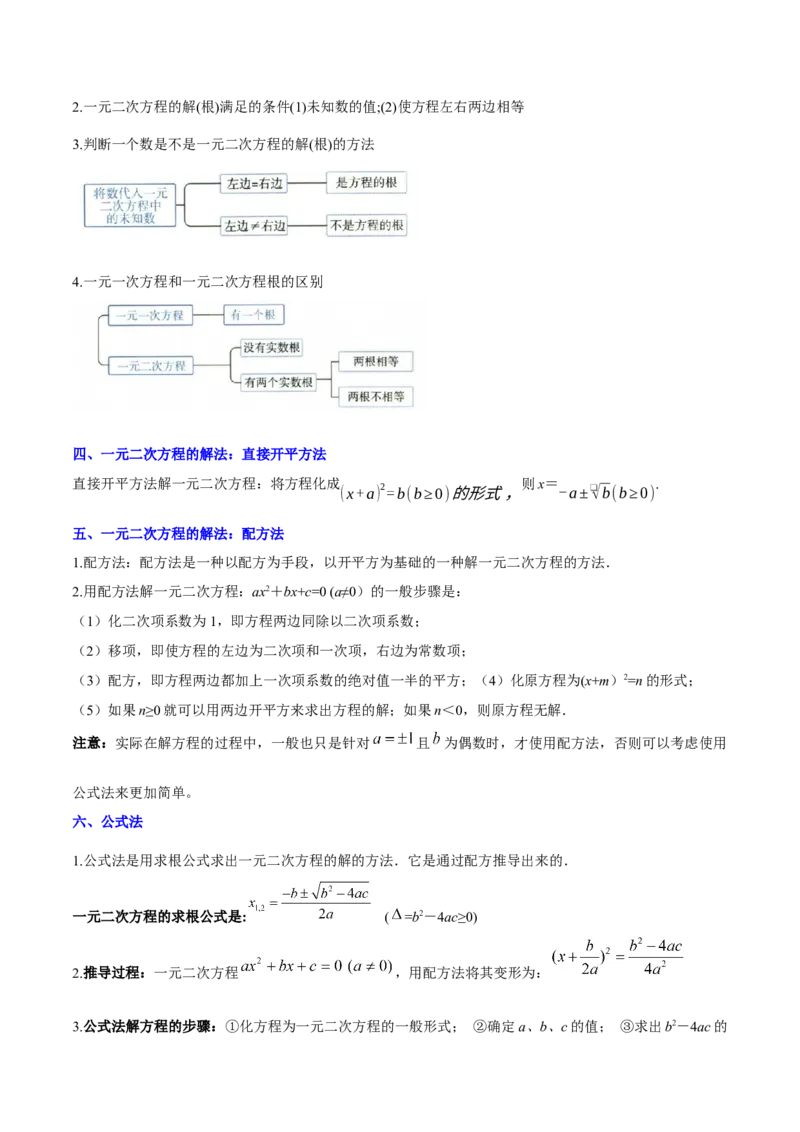 第二十一章一元二次方程知识归纳与题型突破（17题型清单）（学生版）_人教版数学九年级上册_版本二_九年级数学上册（人教版）_单元知识复习专项-U105_2025版